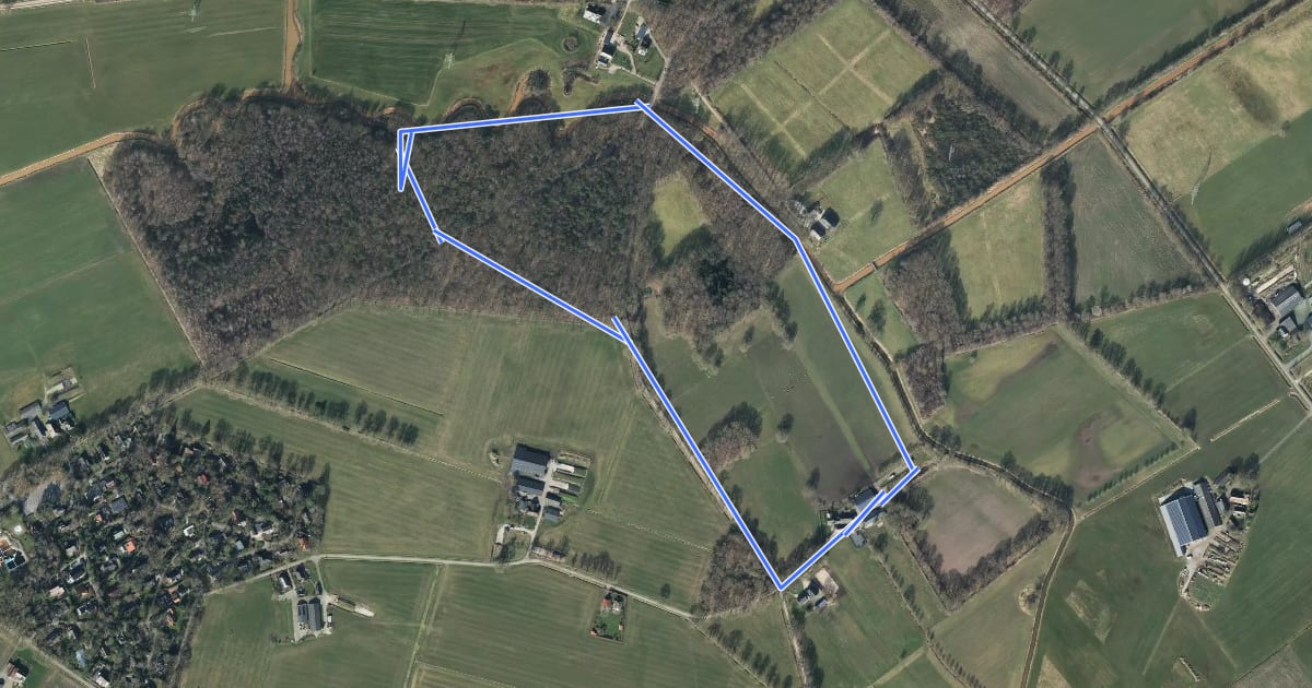 Маршрут WNW Salland - De Pothaar - rode route на спутниковом снимке