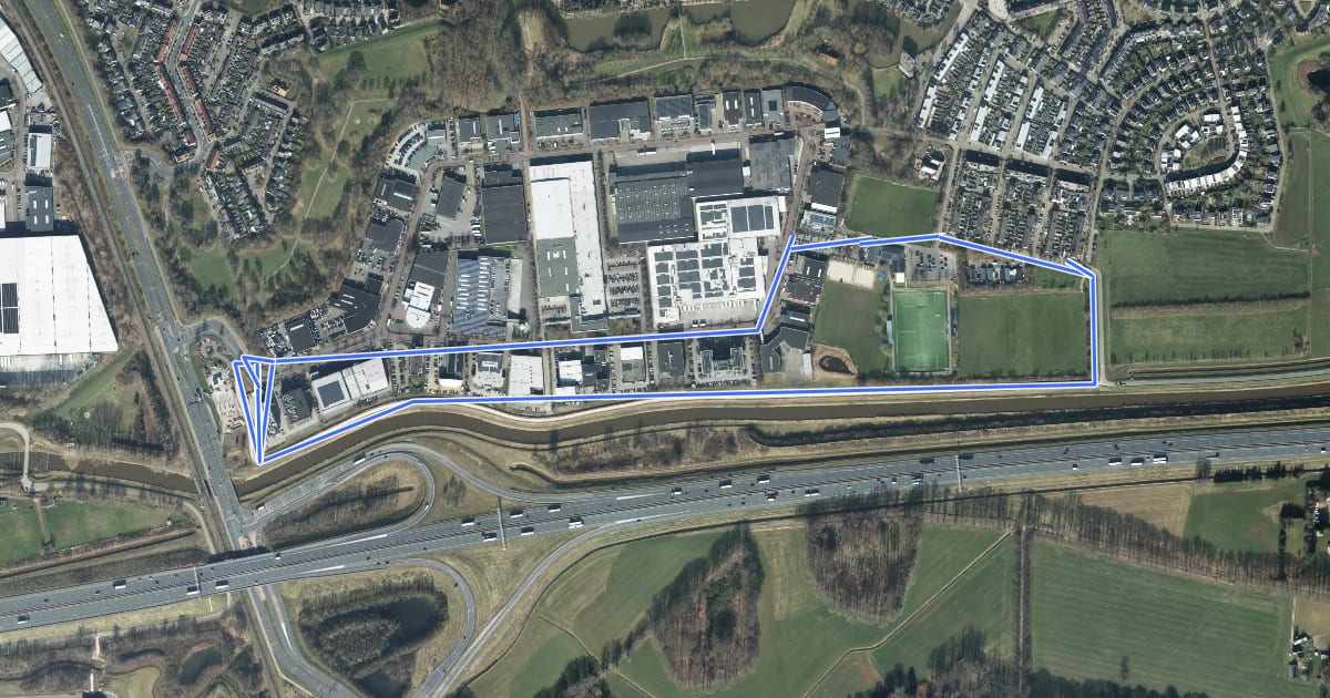 Маршрут WNW Salland - De Weteringen/Maagdenburgstraat - gele route на спутниковом снимке