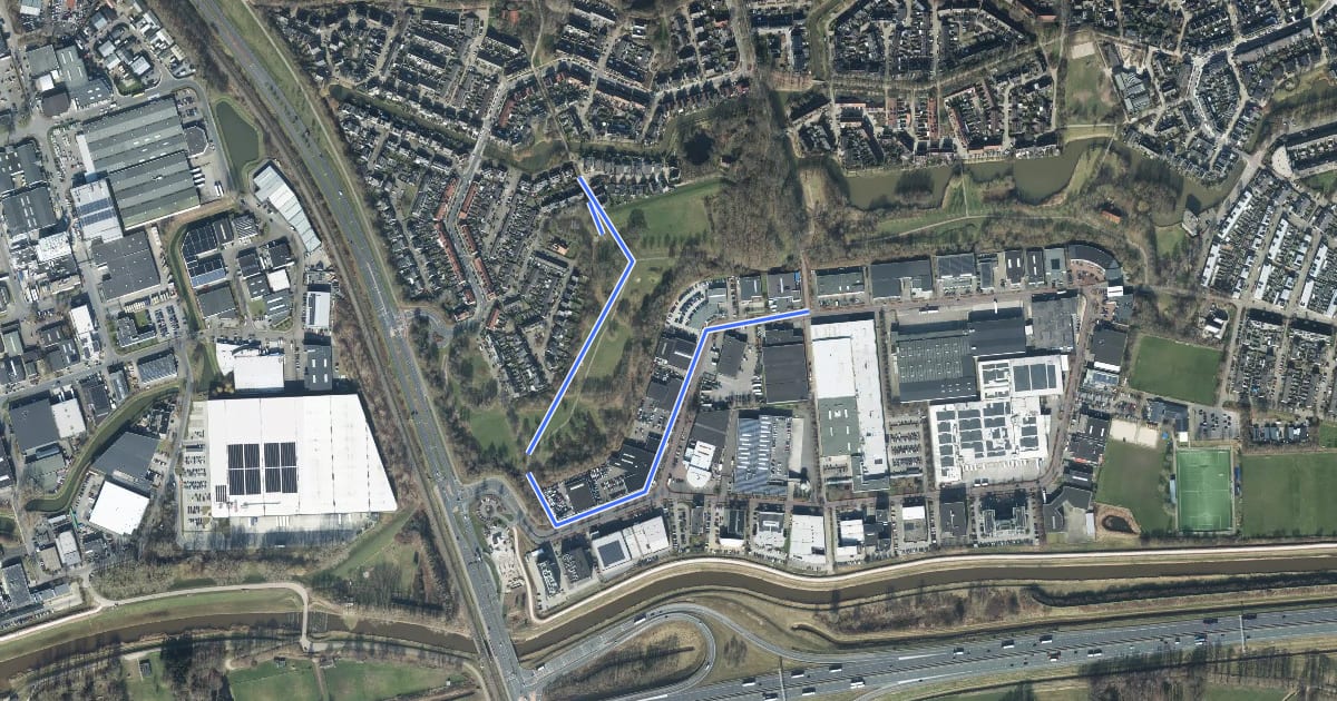 Маршрут WNW Salland - De Weteringen/Solingenstraat - groene route на спутниковом снимке