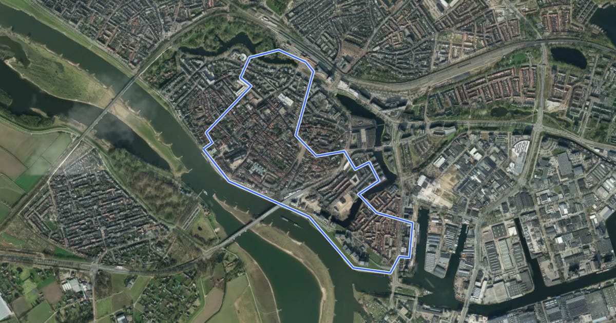 Маршрут WNW Salland - Deventer - rode route на спутниковом снимке