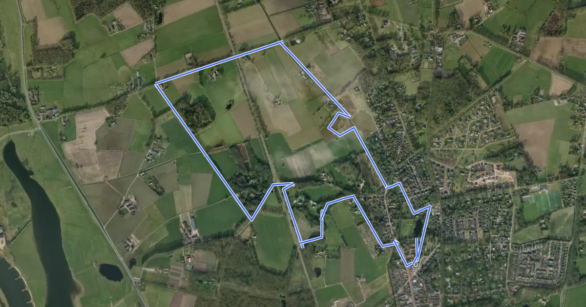 Маршрут WNW Salland - Diepenveen - groene route на спутниковом снимке