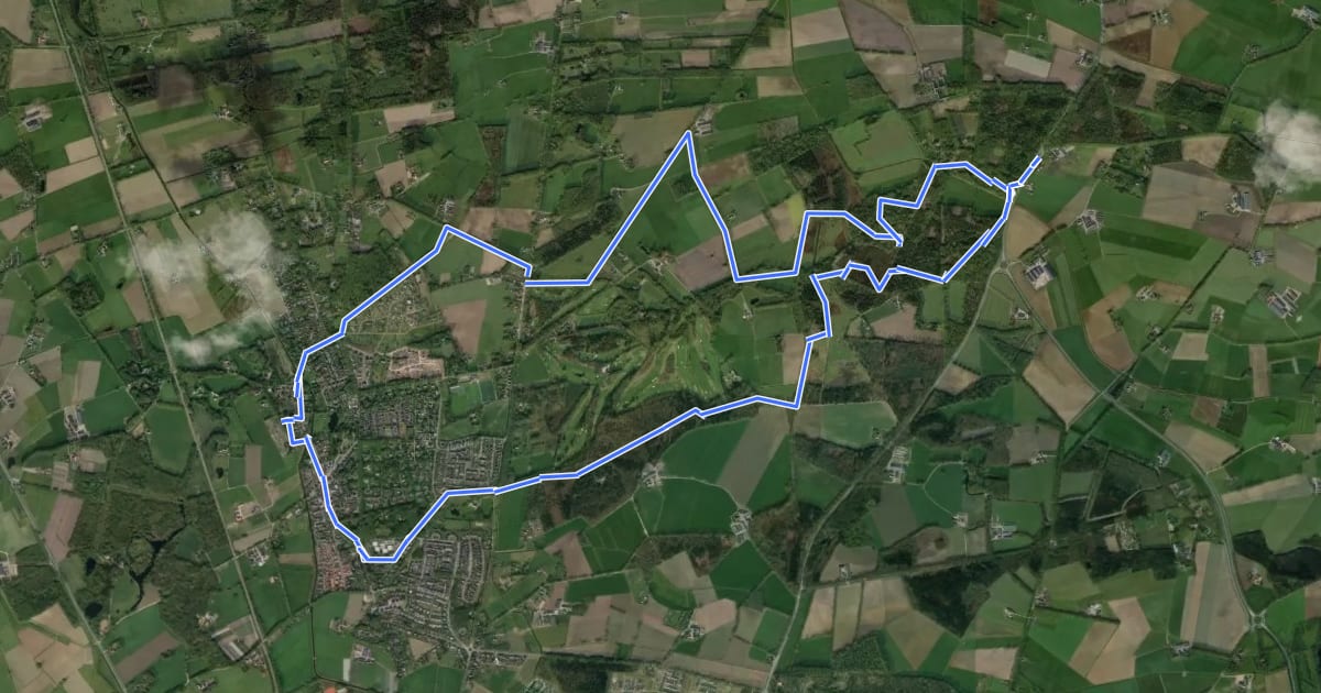 Маршрут WNW Salland - Diepenveen/Kranenkamp - paarse route на спутниковом снимке
