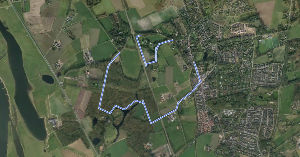 Маршрут WNW Salland - Diepenveen - oranje route на спутниковом снимке