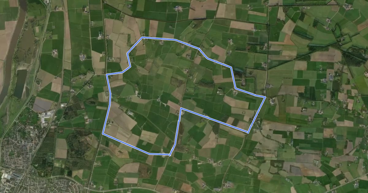 Маршрут WNW Salland - Elshof - gele route на спутниковом снимке