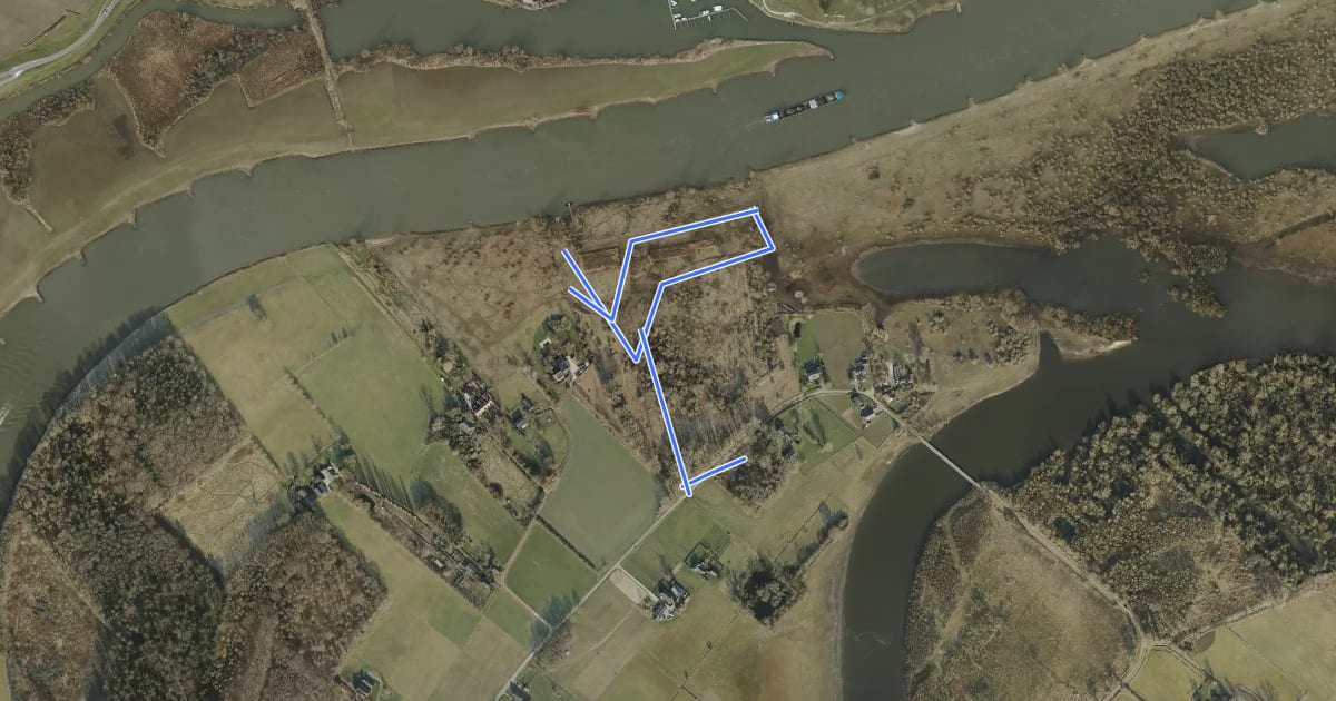 Маршрут WNW Salland - Fortmond - oranje route на спутниковом снимке