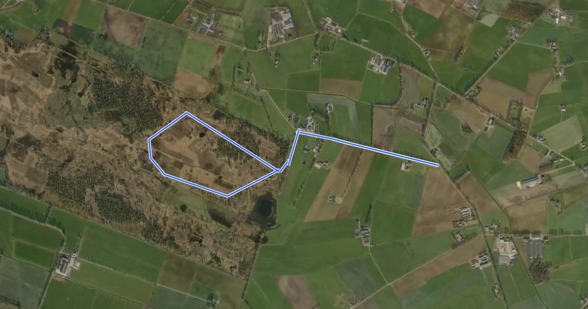 Маршрут WNW Salland - Haarlerveld - blauwe route на спутниковом снимке