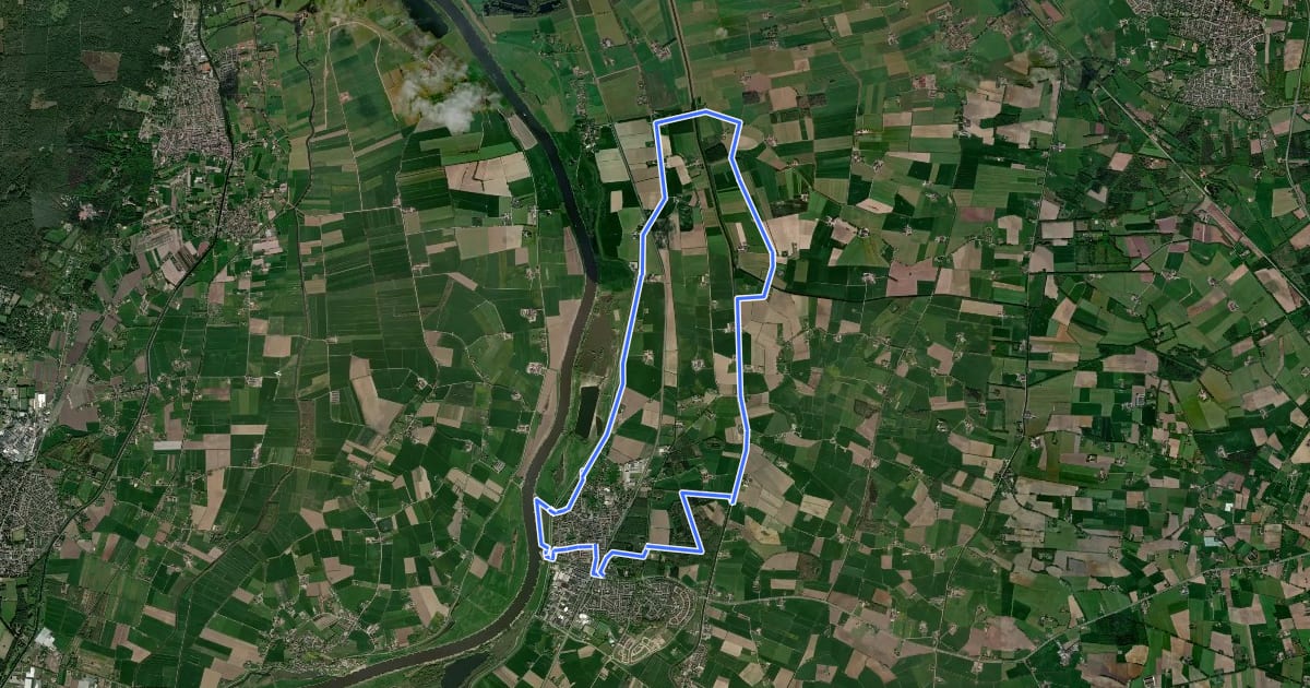 Маршрут WNW Salland - Herxen/Wijhe - oranje route на спутниковом снимке