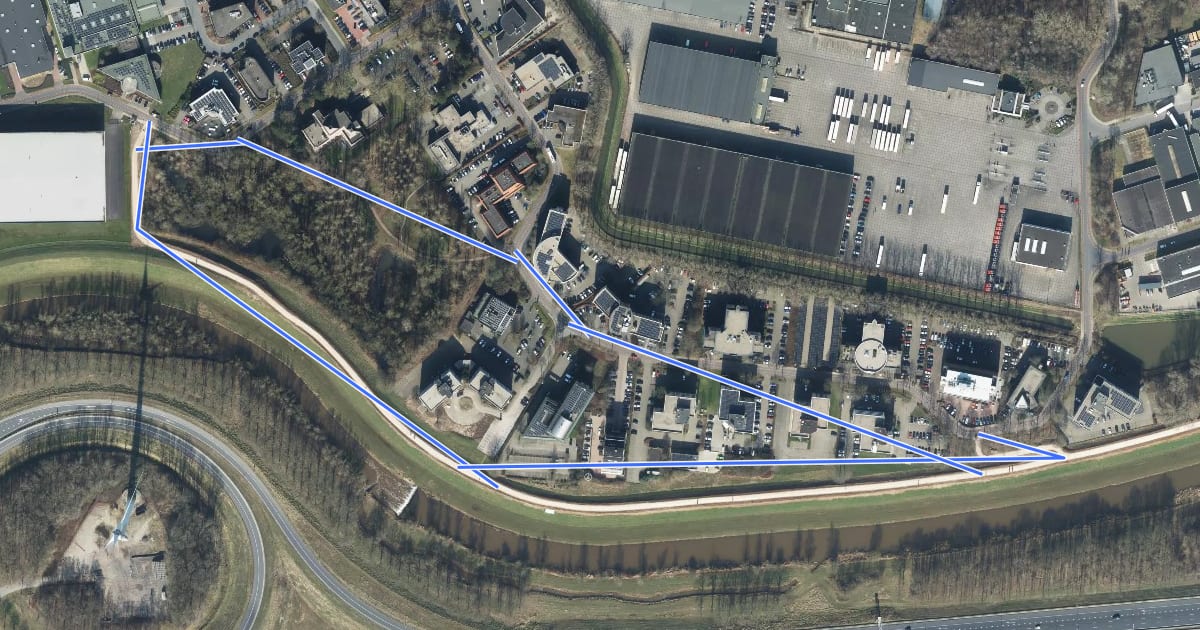 Маршрут WNW Salland - Kloosterlanden/Schipbeek - gele route на спутниковом снимке