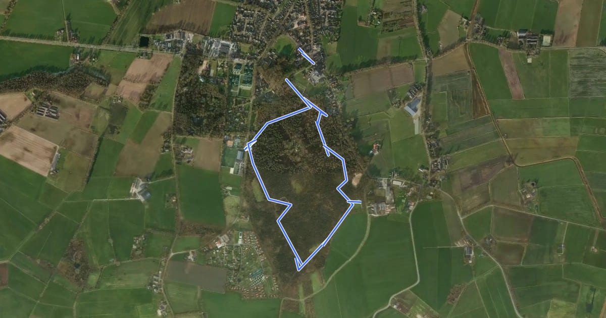 Маршрут WNW Salland - Luttenberg/Buitenplaats Oud Luttenbergh/'t Slot - gele route на спутниковом снимке
