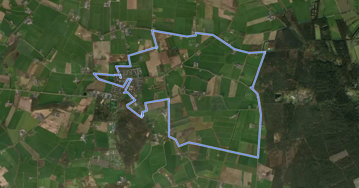 Маршрут WNW Salland - Luttenberg - oranje route на спутниковом снимке