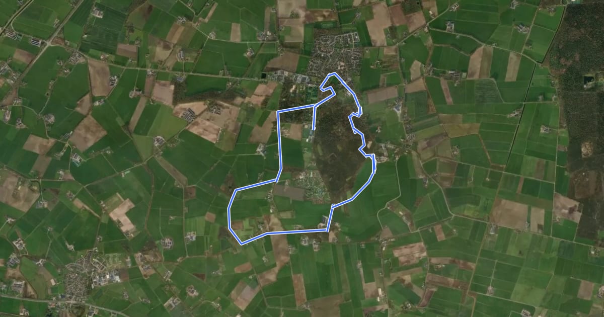 Маршрут WNW Salland - Luttenberg/'t Slot - blauwe route на спутниковом снимке