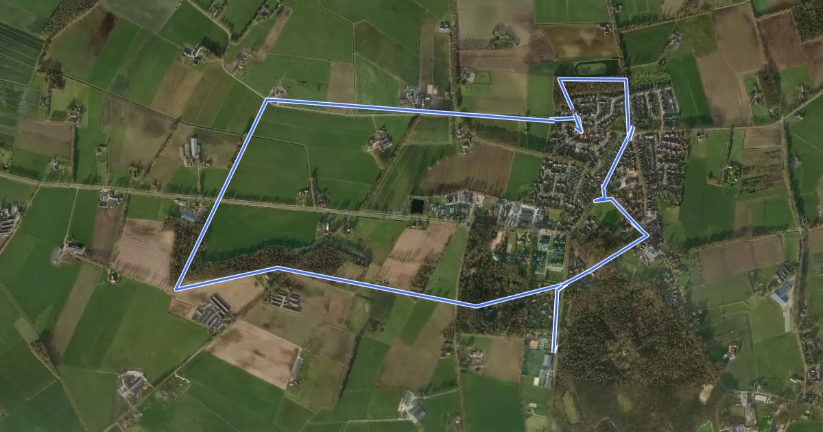 Маршрут WNW Salland - Luttenberg/'t Slot - paarse route на спутниковом снимке