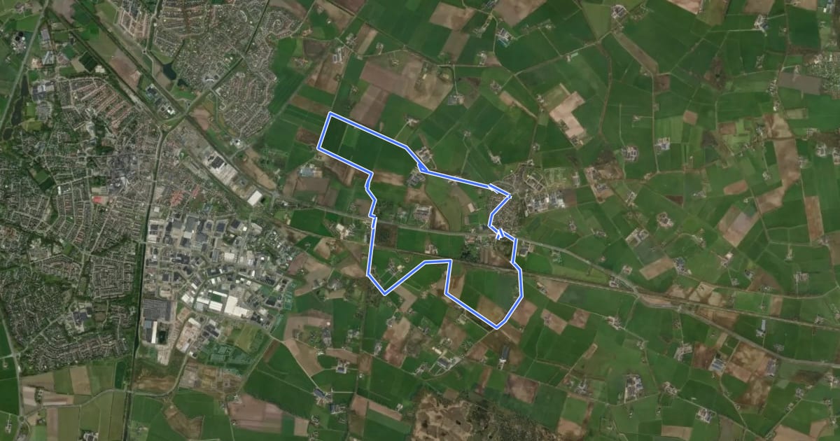 Маршрут WNW Salland - Mariënheem - blauwe route на спутниковом снимке