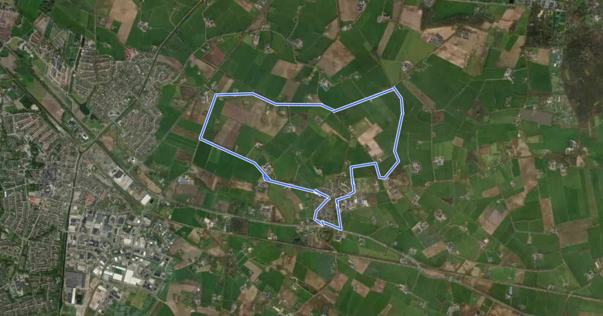 Маршрут WNW Salland - Mariënheem - paarse route на спутниковом снимке