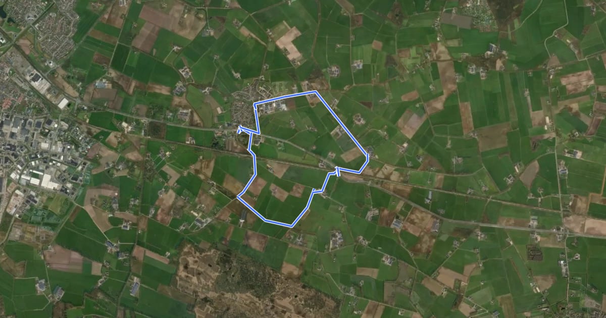 Маршрут WNW Salland - Mariënheem - rode route на спутниковом снимке