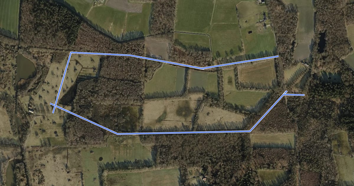 Маршрут WNW Salland - Nijendal - oranje route на спутниковом снимке