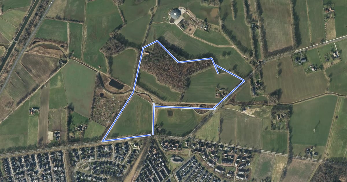 Маршрут WNW Salland - Oerdijk - rode route на спутниковом снимке