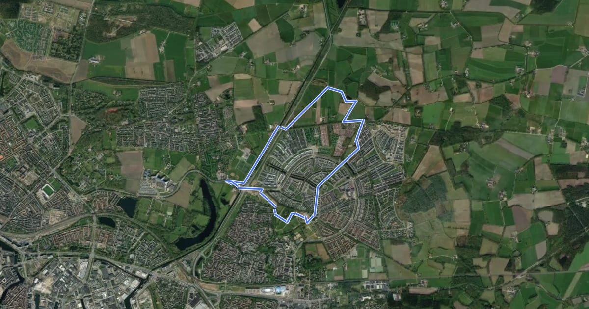 Маршрут WNW Salland - Oerdijk/Ulebelt - blauwe route на спутниковом снимке