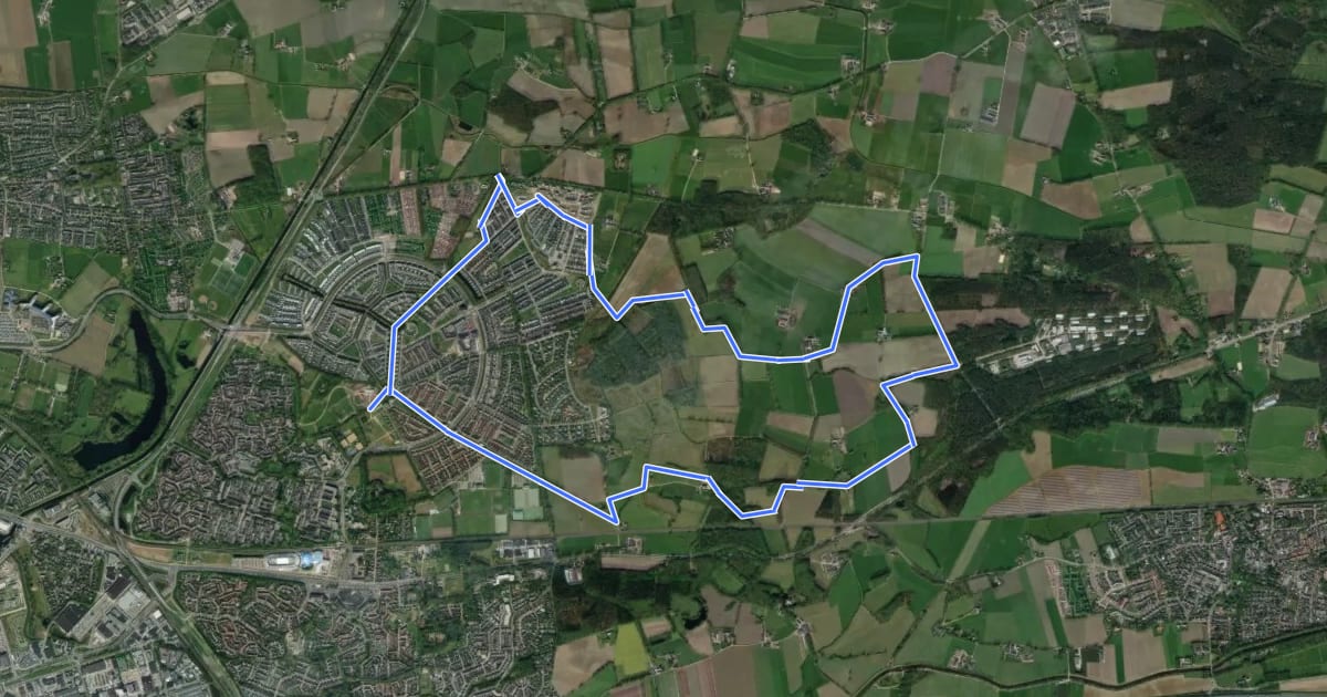 Маршрут WNW Salland - Oerdijk/Ulebelt - oranje route на спутниковом снимке