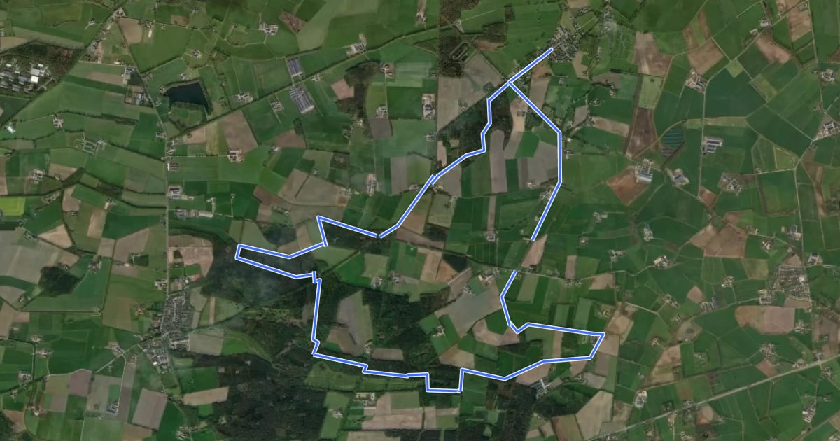 Маршрут WNW Salland - Plompmars/Oostermaet/Okkenbroek - paarse route на спутниковом снимке