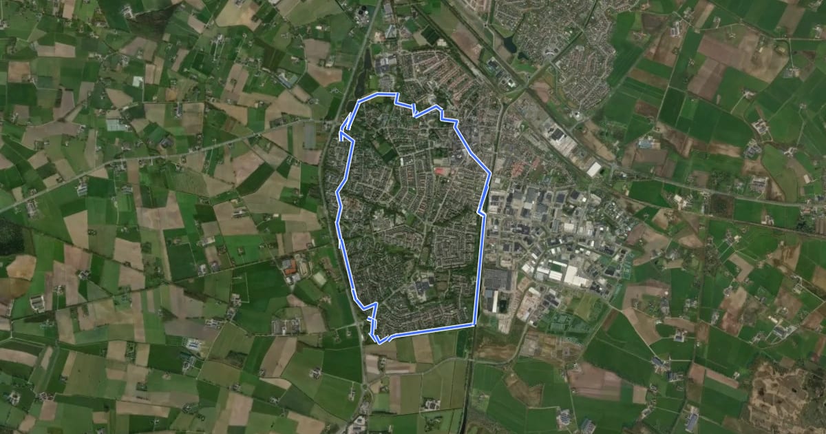 Маршрут WNW Salland - Raalte - rode route на спутниковом снимке