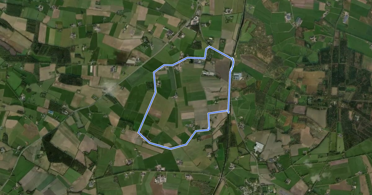 Маршрут WNW Salland - Ramelerbrug - groene route на спутниковом снимке
