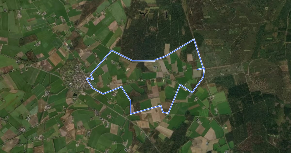 Маршрут WNW Salland/Twente -Helhuizen/Nieuw-Heeten - groene route на спутниковом снимке