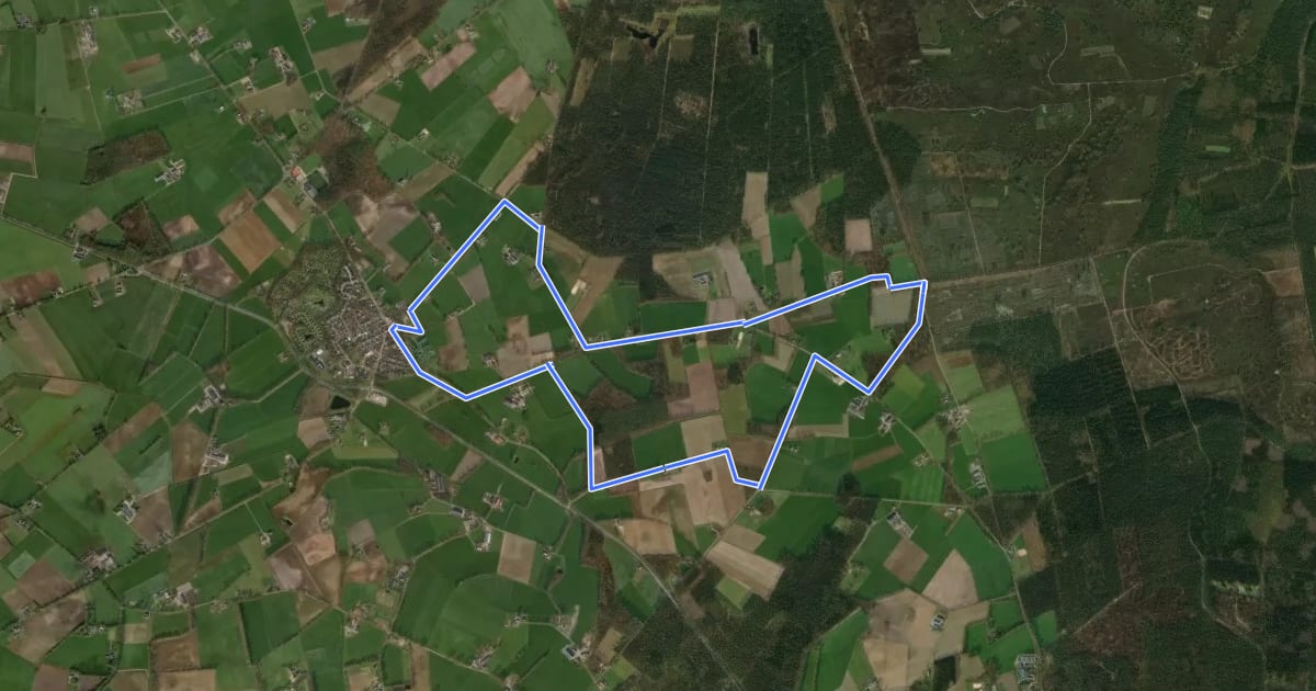 Маршрут WNW Salland/Twente -Helhuizen/Nieuw-Heeten - oranje route на спутниковом снимке