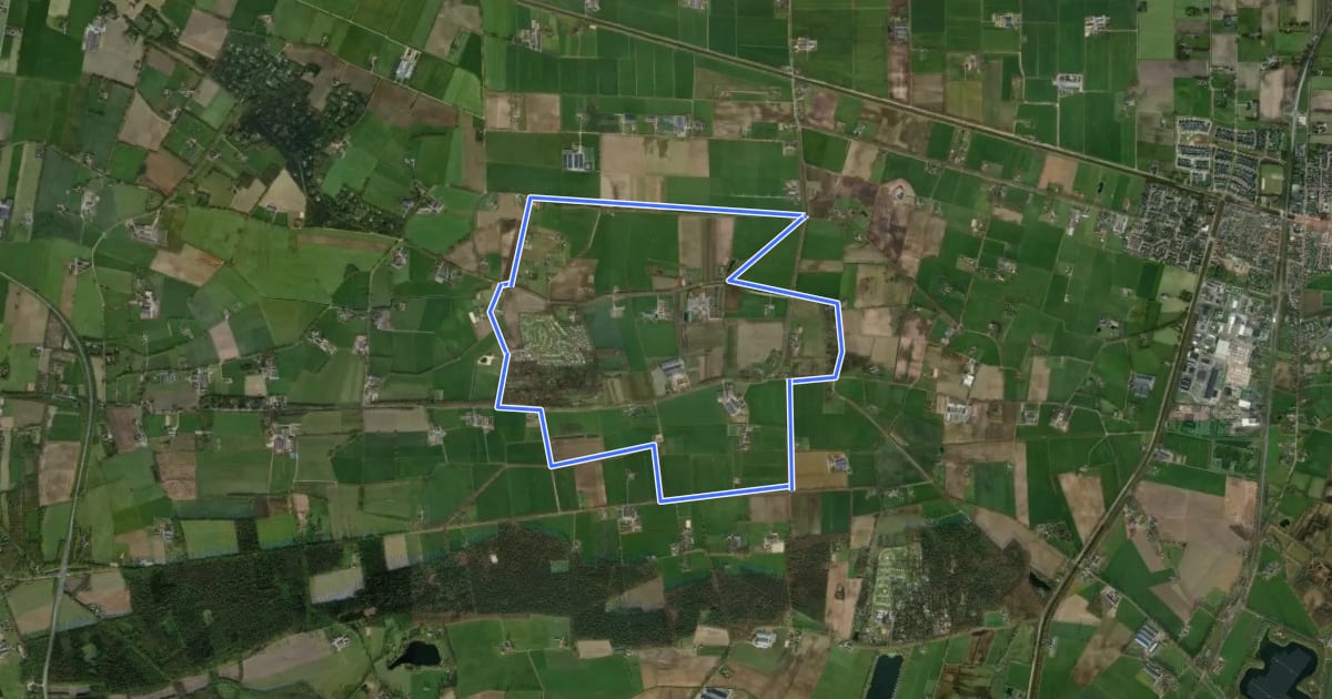 Маршрут WNW Salland - Veldhoek - paarse route на спутниковом снимке