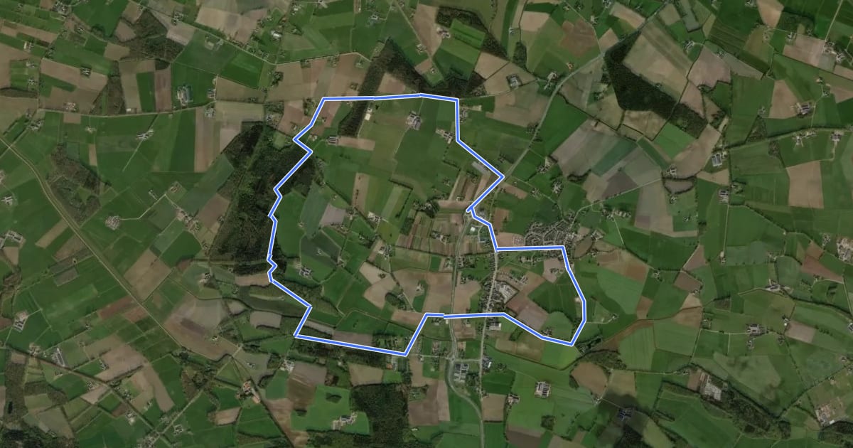 Маршрут WNW Salland -Wesepe - gele route на спутниковом снимке