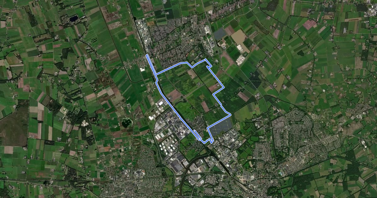 Маршрут WNW Twente - Aadorp/Vriezenveen - oranje route на спутниковом снимке