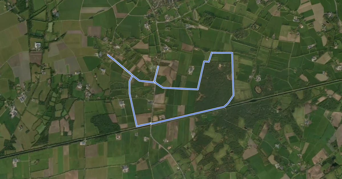 Маршрут WNW Twente - Agelerbroek/Groot-Agelo - groene route на спутниковом снимке