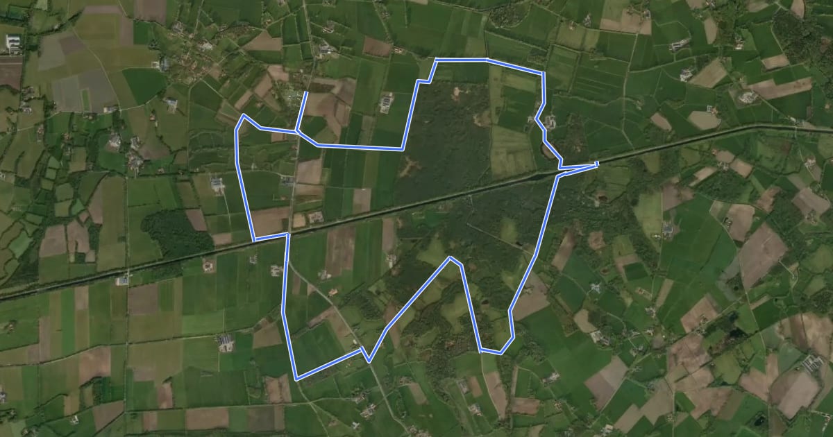 Маршрут WNW Twente - Agelerbroek - paarse route на спутниковом снимке