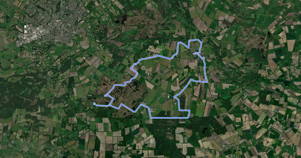 Маршрут WNW Twente - Armenveen/Buurse/Oortjesbrug/Siberië - paarse route на спутниковом снимке