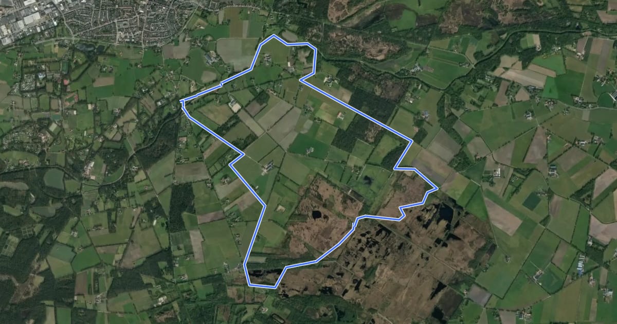 Маршрут WNW Twente - Armenveen/Honesch - blauwe route на спутниковом снимке