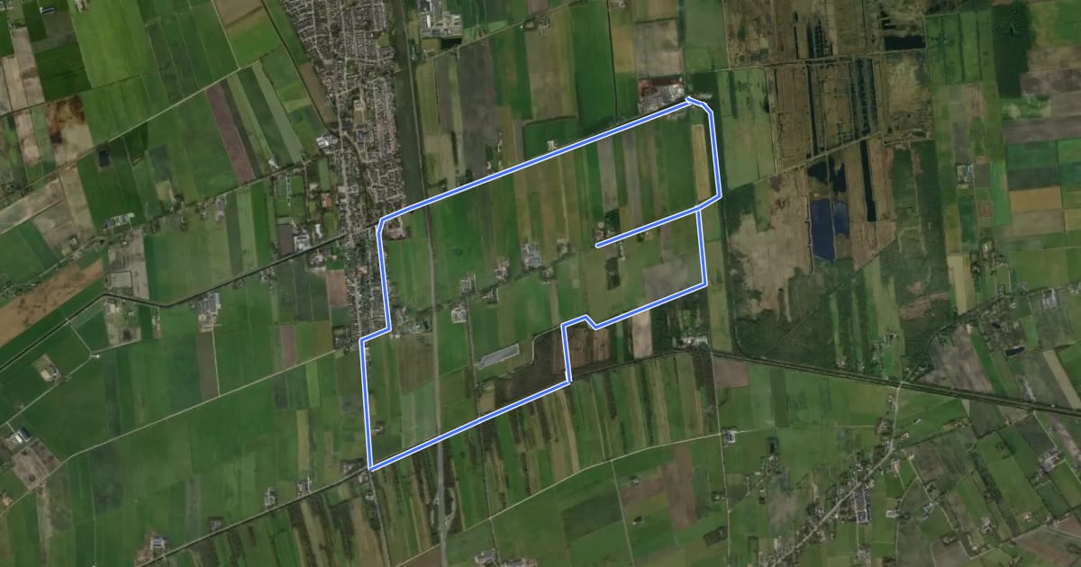 Маршрут WNW Twente - Bakkershoopvenen/Engbertsdijksvenen - gele route на спутниковом снимке