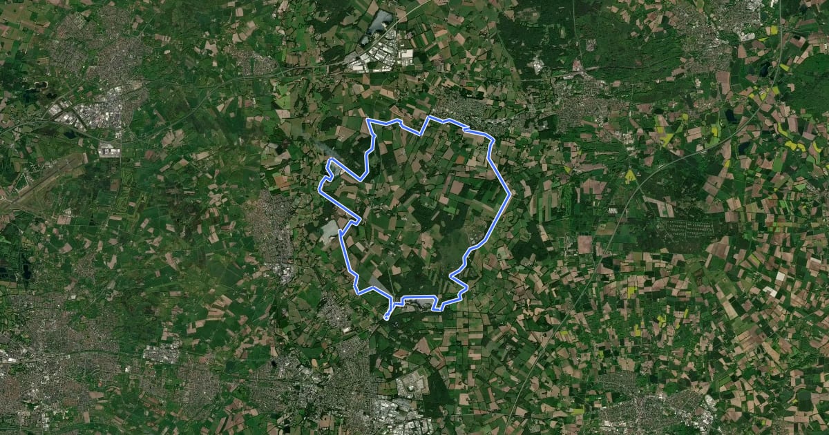 Маршрут WNW Twente -Bardel/Driland/Gildehaus - rode route на спутниковом снимке