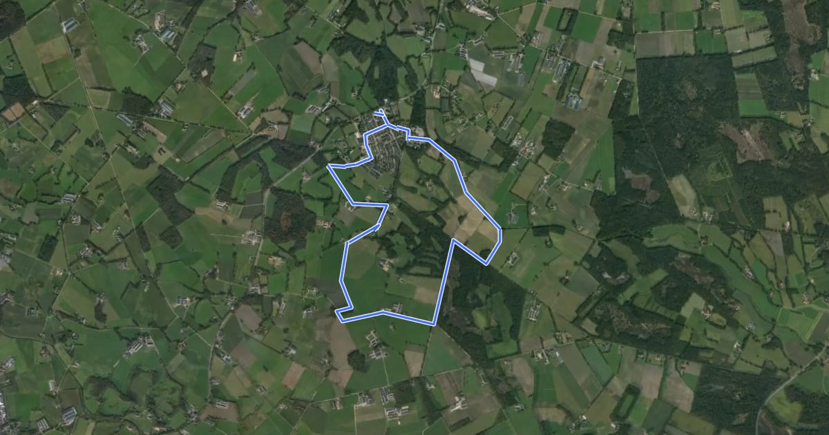 Маршрут WNW Twente - Bentelo - blauwe route на спутниковом снимке