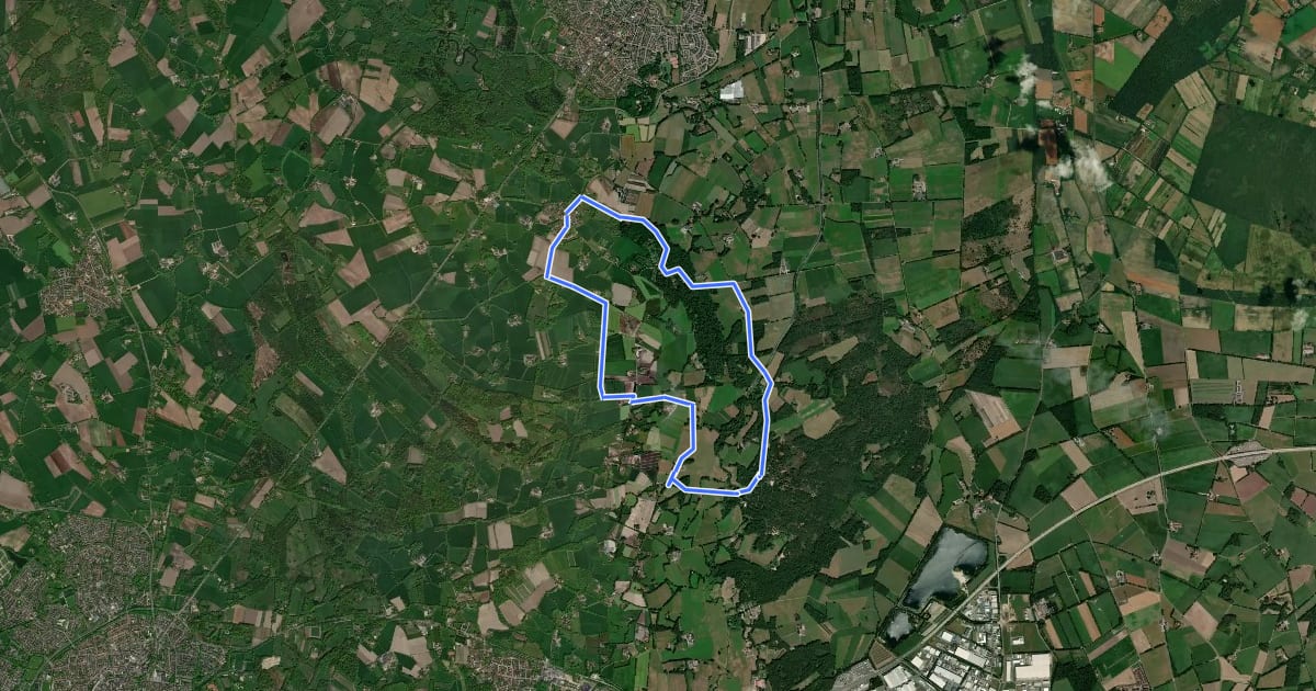 Маршрут WNW Twente - Beuningen/Lutterzand/Meuleman - oranje route на спутниковом снимке