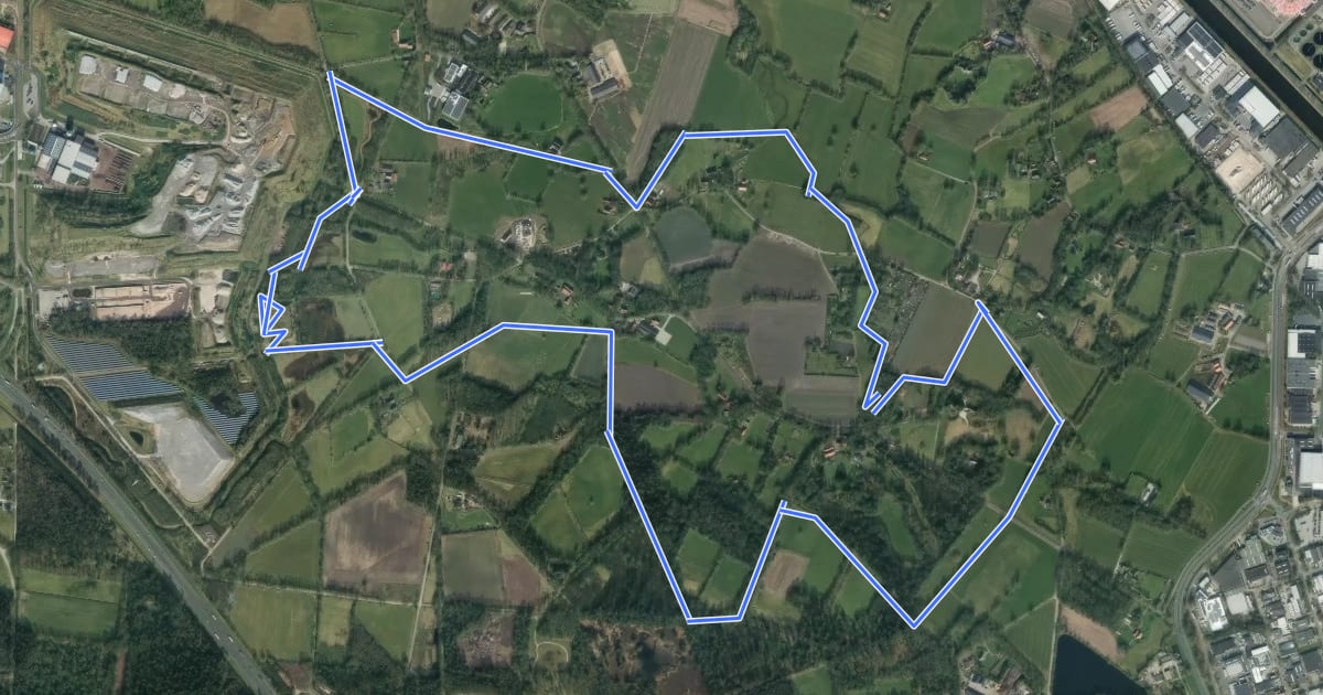 Маршрут WNW Twente - Boeldershoek/Twekkelo - paarse route на спутниковом снимке