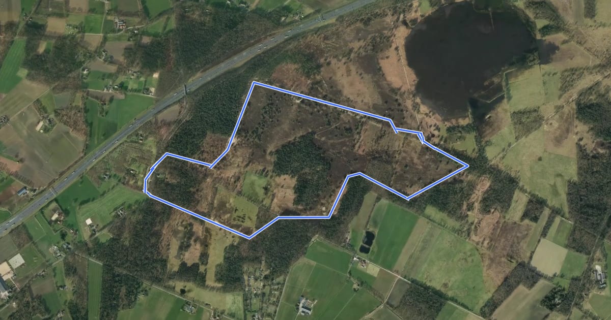 Маршрут WNW Twente - Borkeld - blauwe route на спутниковом снимке