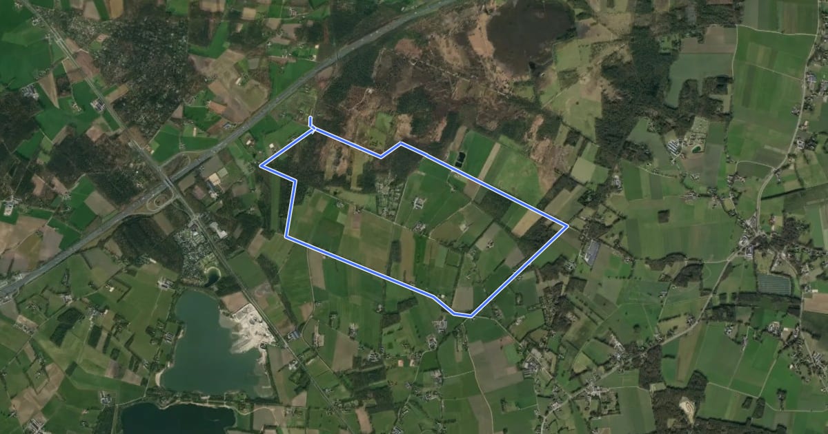 Маршрут WNW Twente - Borkeld - groene route на спутниковом снимке