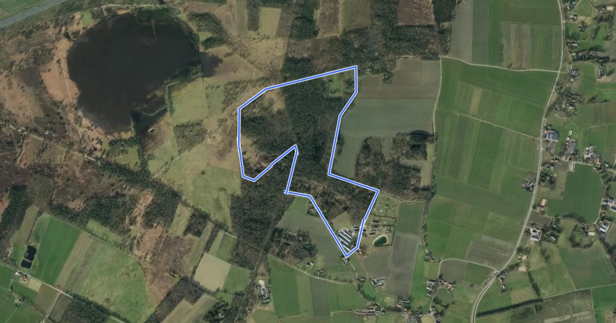 Маршрут WNW Twente - Bovenberg - blauwe route на спутниковом снимке