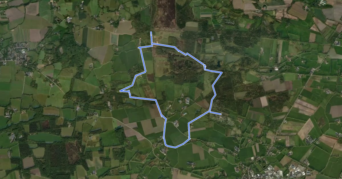 Маршрут WNW Twente- Brandtoren/Nutter - paarse route на спутниковом снимке