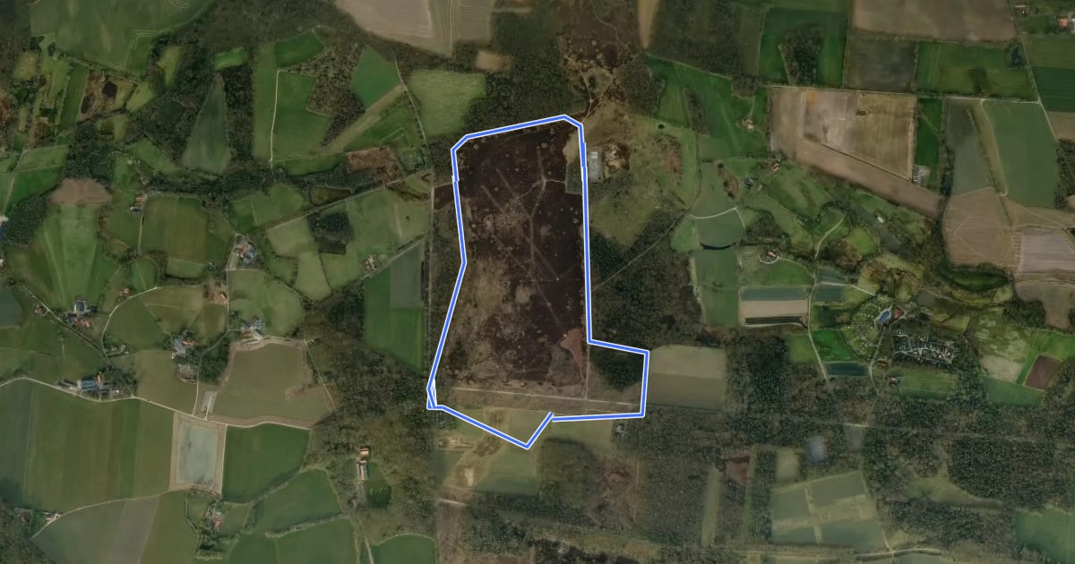 Маршрут WNW Twente - Brandtoren - oranje route на спутниковом снимке