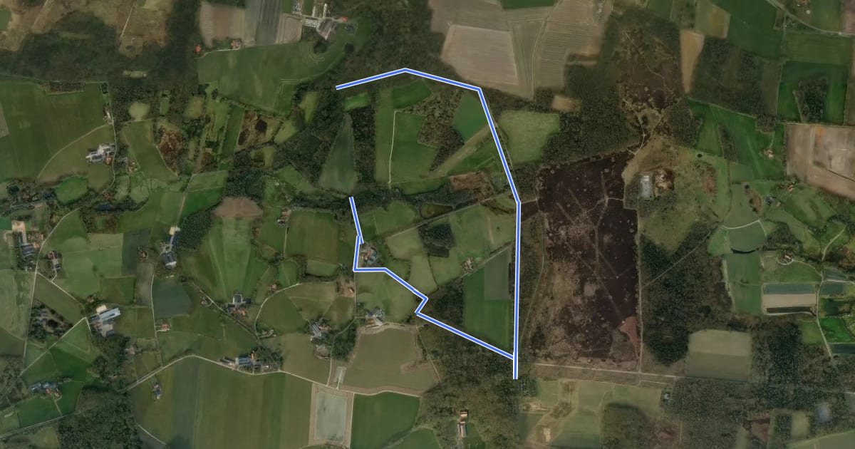 Маршрут WNW Twente - Brandtoren - rode route на спутниковом снимке