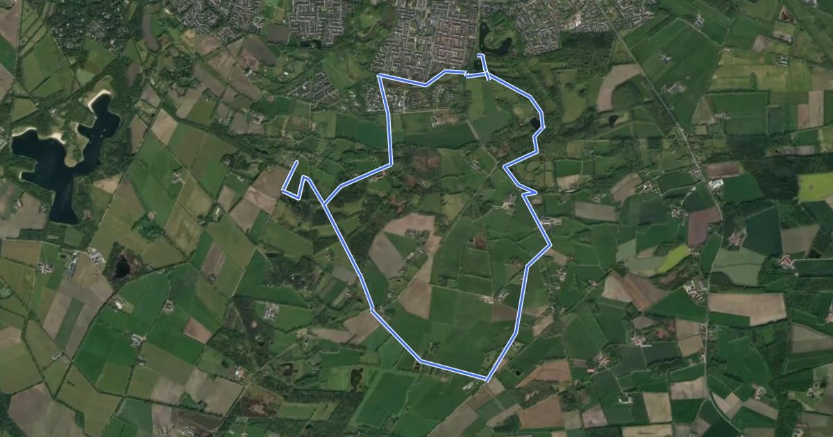 Маршрут WNW Twente - Broekheurne/Smalenbroek - gele route на спутниковом снимке