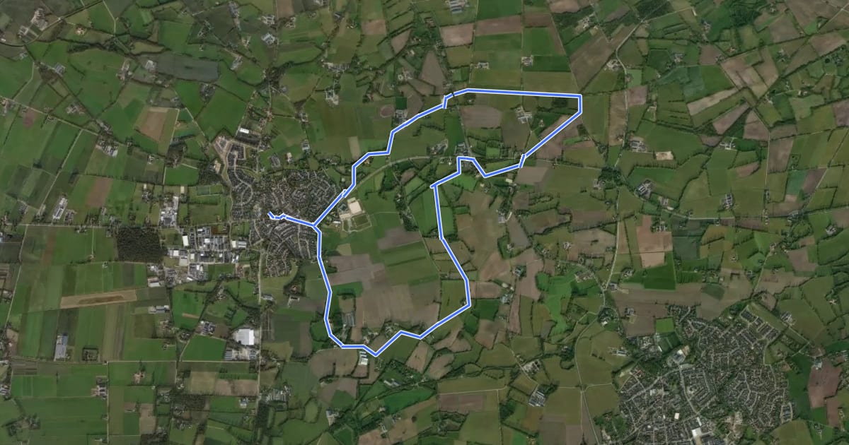 Маршрут WNW Twente - De Huijer/Geesteren - gele route на спутниковом снимке