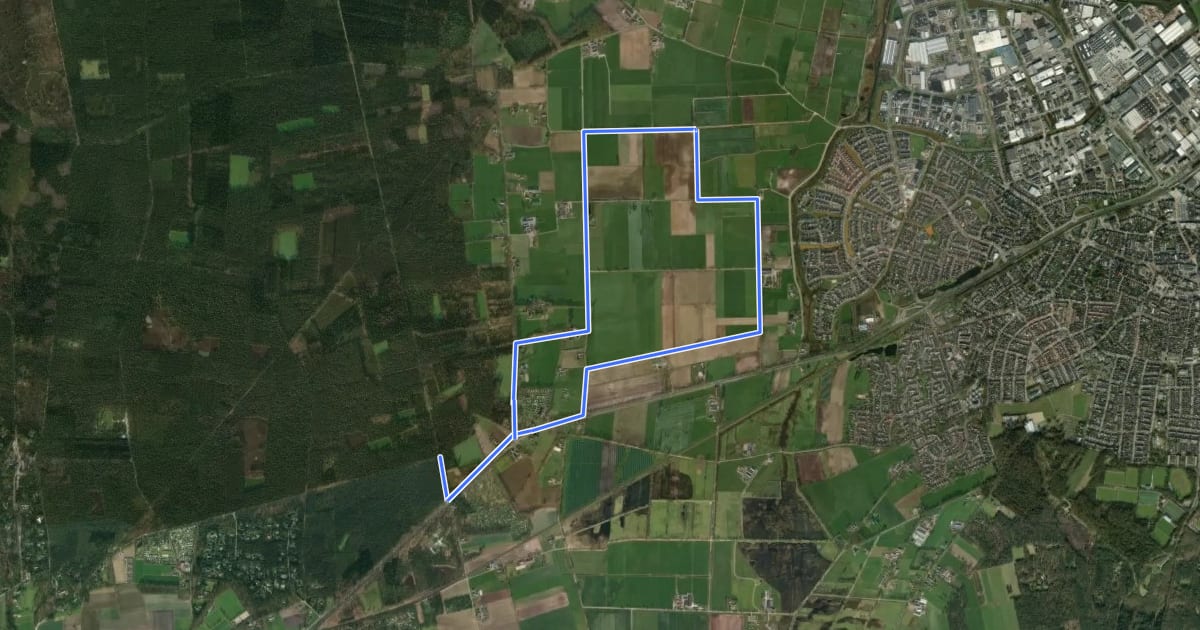 Маршрут WNW Twente - De Keizer/Sprokkelweg - rode route на спутниковом снимке