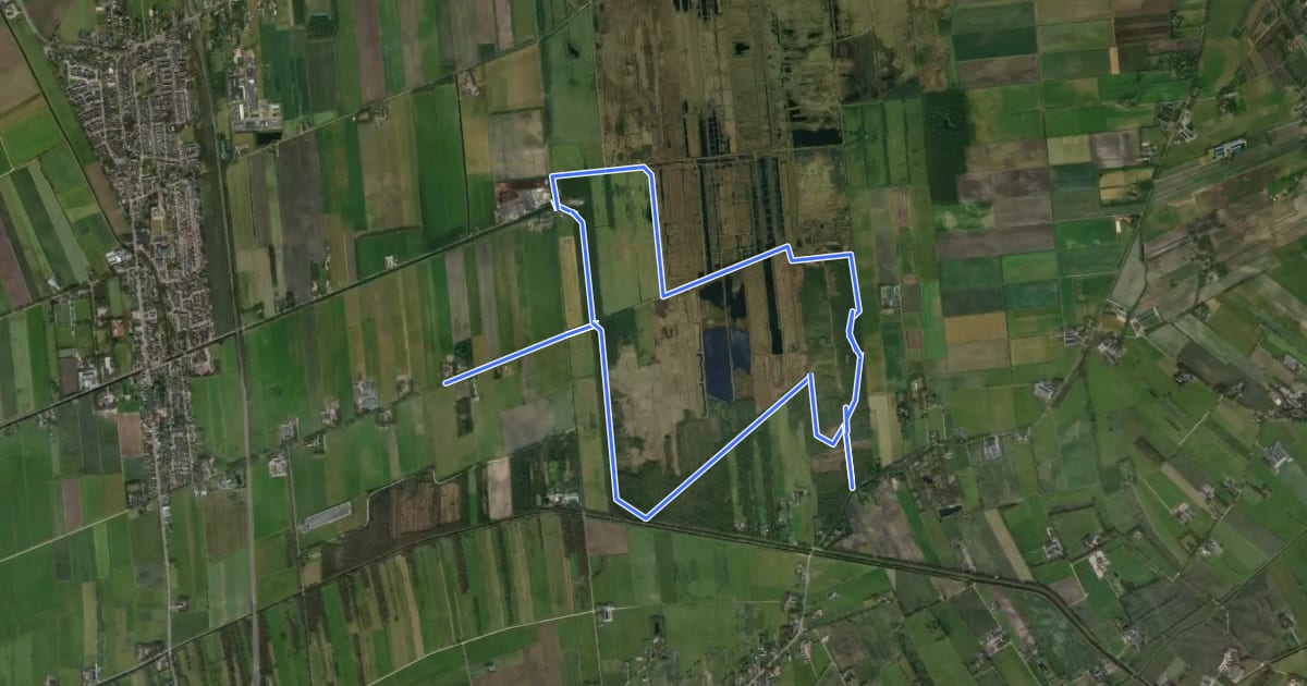 Маршрут WNW Twente -De Pollen/Bakkershoopvenen - blauwe route на спутниковом снимке